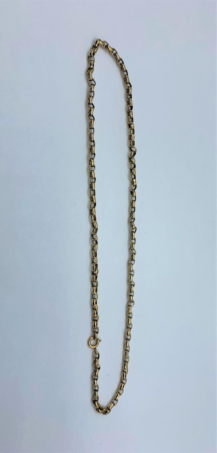 9ct belcher necklace, weight 6.8g and 18cm long