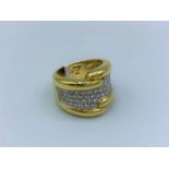 18ct yellow gold diamond set band ring 15.7g approx 0.90ct, size N