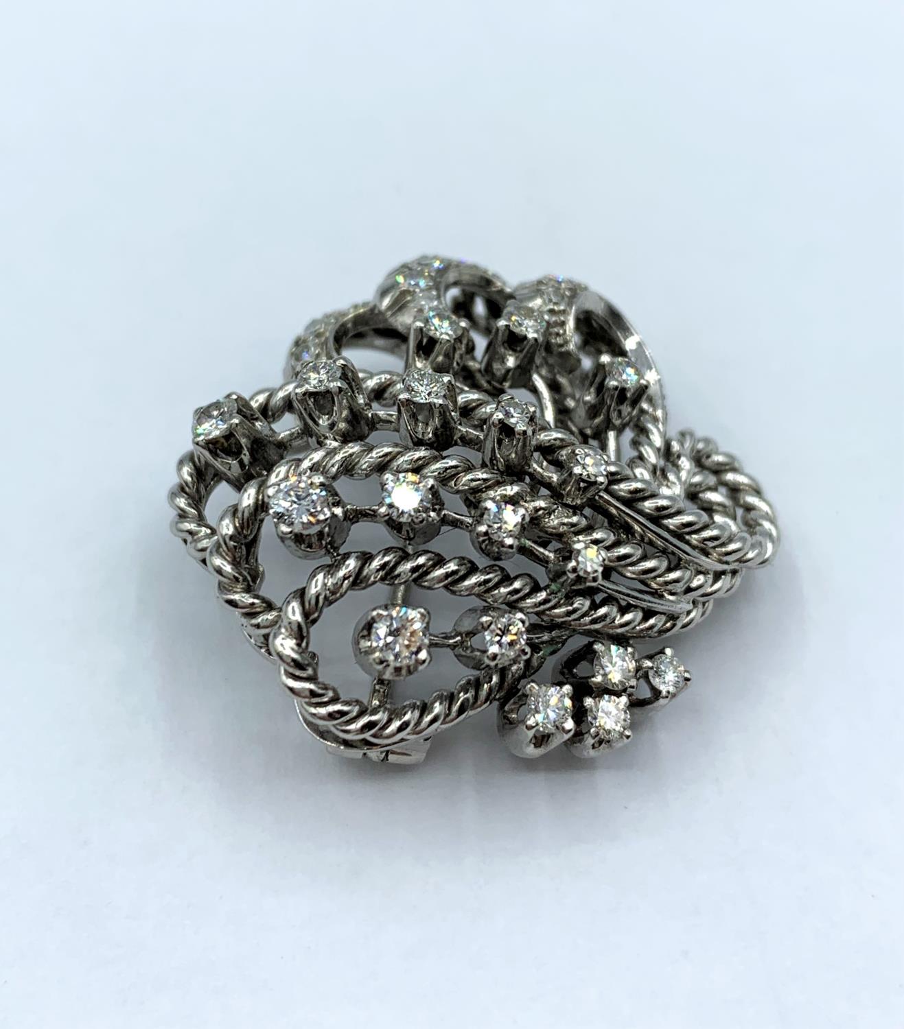 Platinum and diamond brooch, weight 12.6g - Image 14 of 14