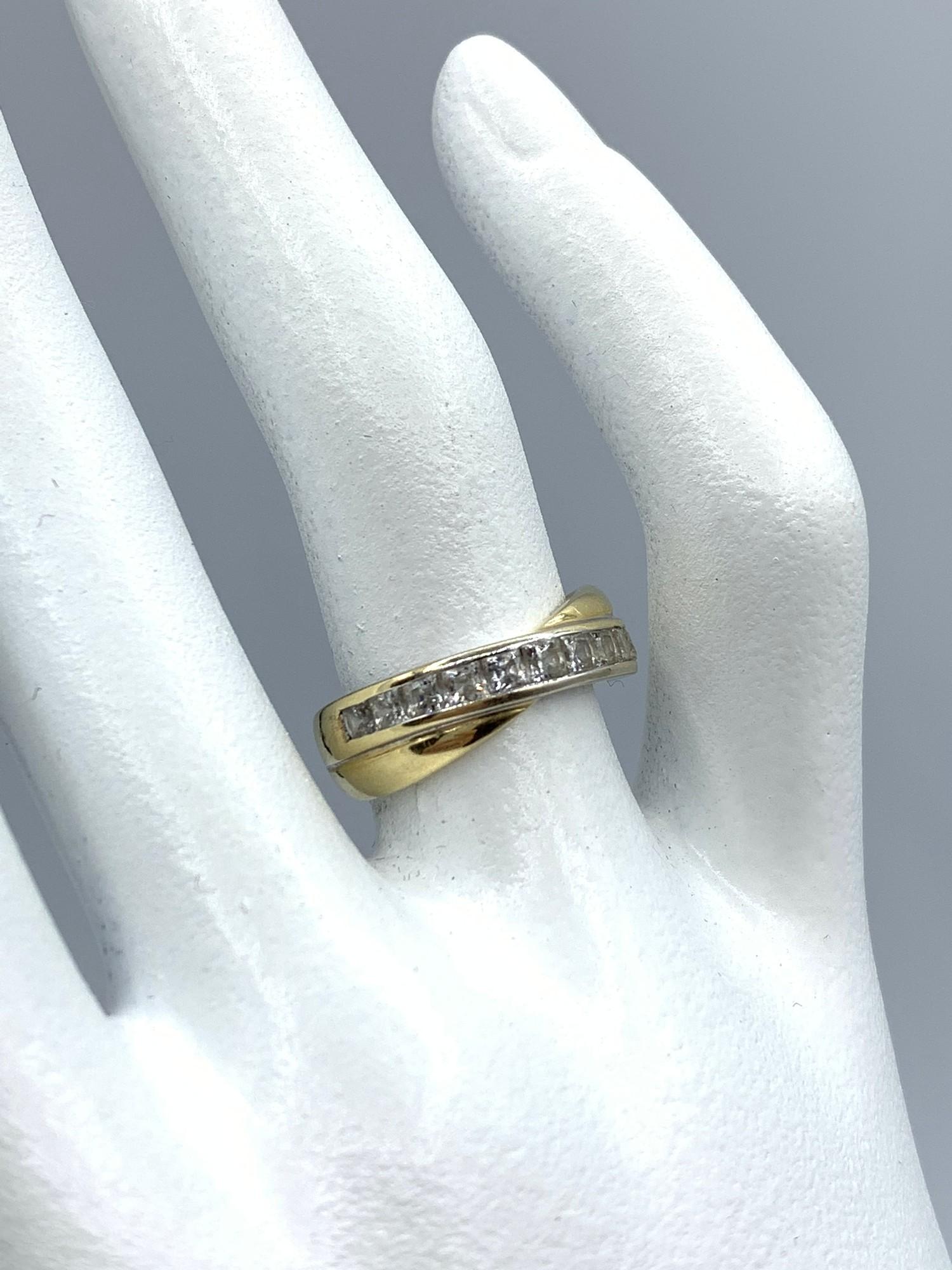 9ct yellow gold crossover ring, size K-L. - Image 3 of 6