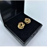 Pair of 3 colour gold earrings