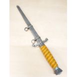 WWII Army dagger with yellow grip maker Alcoso, approx 39cm in length