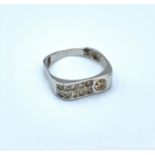 Gents 14k white gold ring with 0.50ct diamonds in total, weight 2.6g and size P