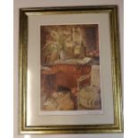 Marthe Orant elegant interior scene framed and glazed print