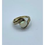 9ct yellow gold Opal ring, size P.