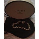 Silver Links of London bracelet, a dainty chain link with 925 silver tag and London hallmark,