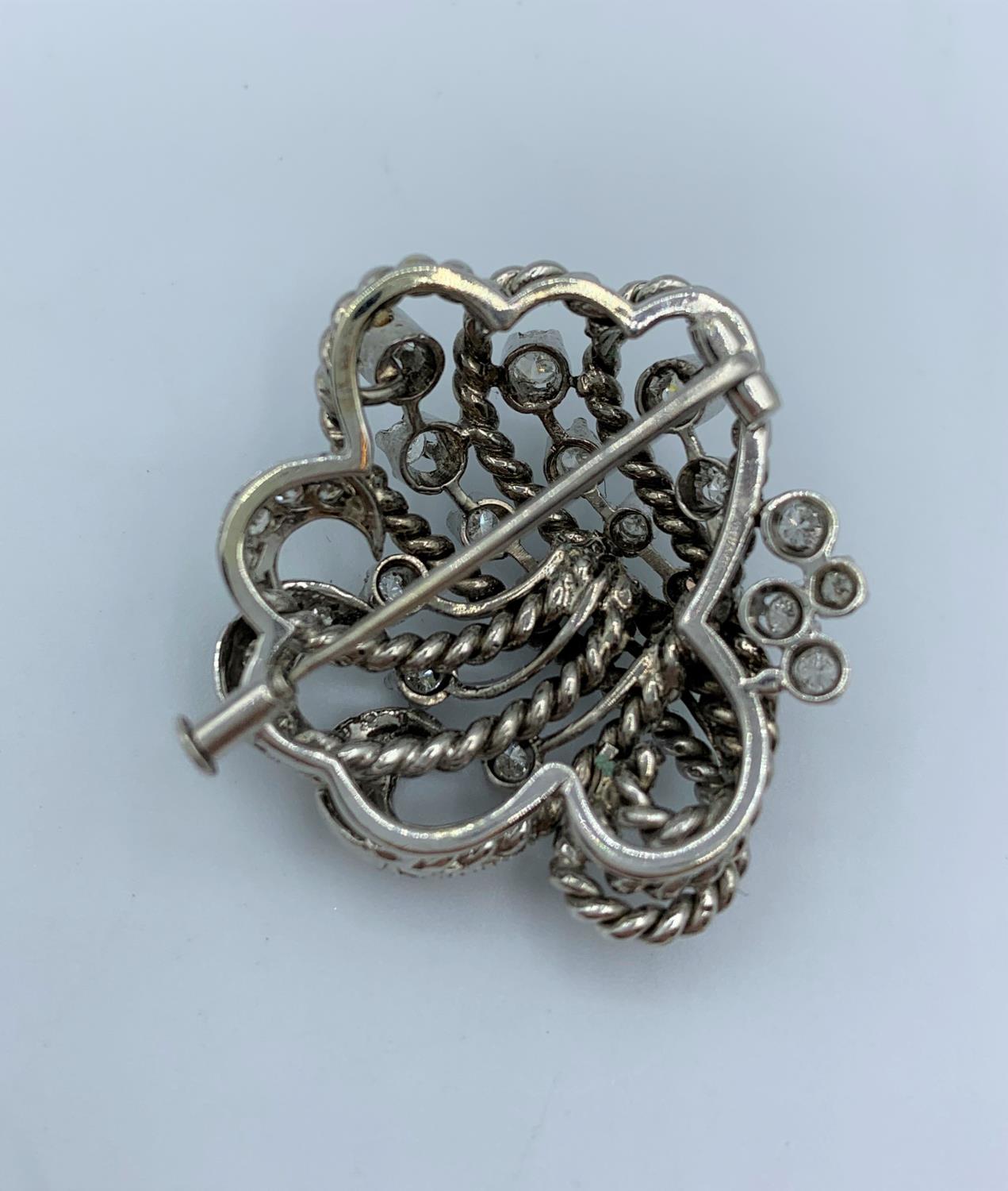 Platinum and diamond brooch, weight 12.6g - Image 8 of 14