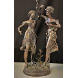 Large bronze of dancing ladies, H49 x W27cm and weight 6.8kg approx