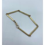 A 9ct Yellow Gold Bar Links Bracelet, 7.3g 18cm.