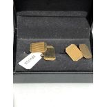 9K YELLOW GOLD SQUARE CUFF LINKS, WEIGHT 4.56G ECN 189