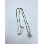 A Crystal Cube Pendants on a Silver Necklace 10g, 50cm