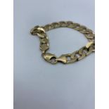 9ct yellow gold chunky curb bracelet, weight 32.37g and 20cm long approx