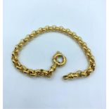 18ct yellow gold belcher bracelet, weight 12g and 18cm long approx