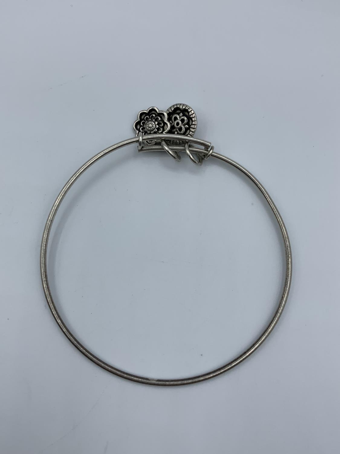 Silver Bangle with 2 Charms 8g - Image 2 of 3