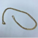 A 9ct flat linked yellow gold necklace, weight 5g and 18cm long approx
