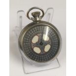 Vintage spinning gaming pocket watch with dice design on the face, in working order.