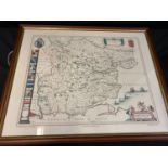 3 framed map prints Essex, Hertfordshire & Norfolk Railways. 66x54cm 57x46cm and 56x44cm
