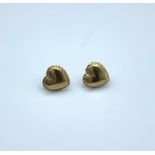 Pair of 9ct gold small heart earrings