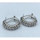 Pair of 14ct white gold earrings with diamonds (approx 2ct), weight 7.9g