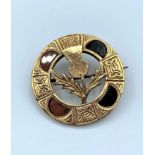 9ct rose gold Celtic brooch, weight 8.2g and 3cm diameter