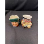 Clarice Cliff "Toby Philpott" & Royal Doulton Philpott Toby jugs, 7x6cm and 5x5cm