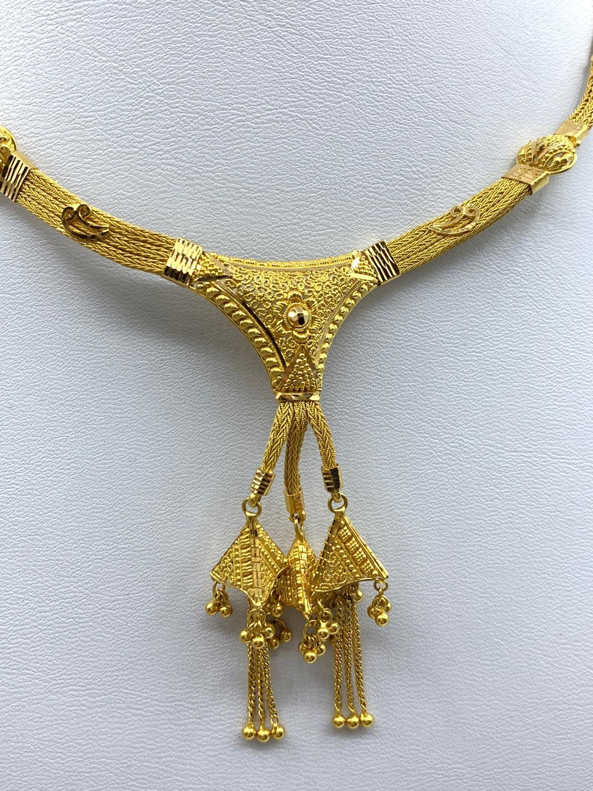 22ct yellow gold necklace, weight 26.6g and 36cm long approx (3-1951 ref) - Image 5 of 6
