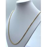 22ct yellow gold link necklace approx 62cm long and weight 20.4g, (3-435 ref)