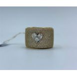 18ct yellow gold diamond set band ring 14.6g 3.50ct approx, size R