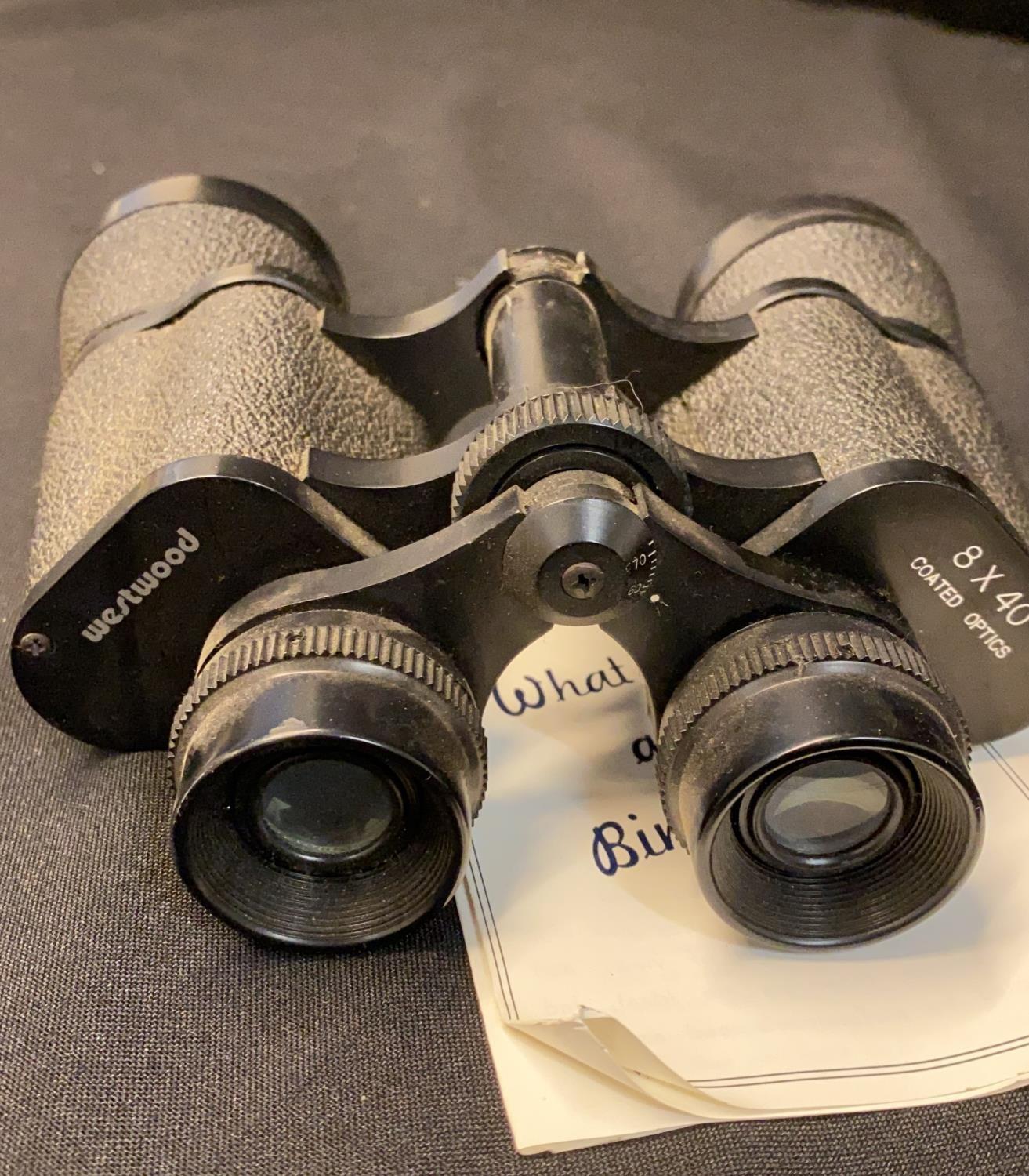 Vintage binoculars 8 x 40 coated optics Westwood in original leatherette case - Image 9 of 10