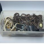 Mixed box of costume jewellery