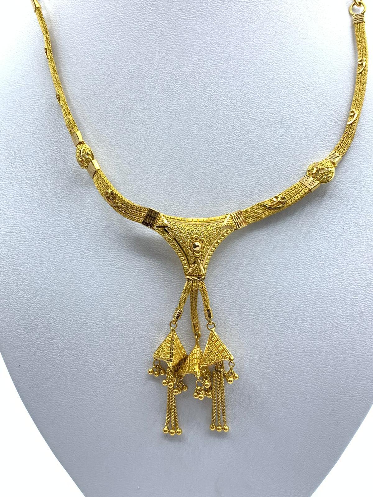 22ct yellow gold necklace, weight 26.6g and 36cm long approx (3-1951 ref) - Image 3 of 6