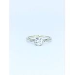 Mauboussin 18k white gold Diamond Ring, centre - 0.65-0.70cts round brilliant F-G/VS; Size N. 2.9g