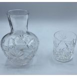 Victorian bedside water jug and glass