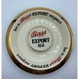 Vintage large pub ashtray by Royal Norfolk. Having the words BASS EXPORT ALE in red and black