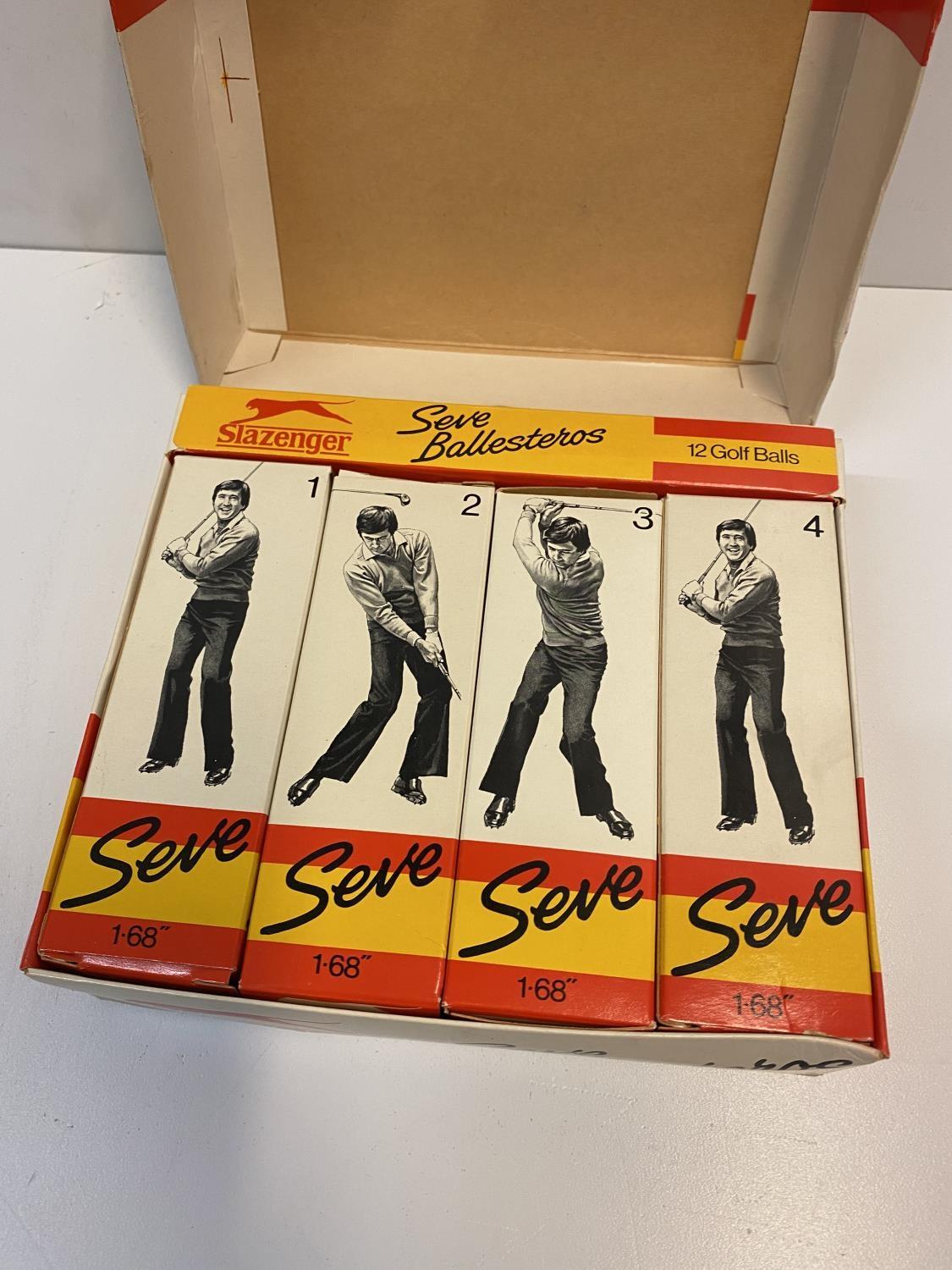 Vintage Seve Ballesteros Slazenger Golf Balls Box of 12 Unused . Size 1.68. 12 Golf Balls - Image 8 of 8