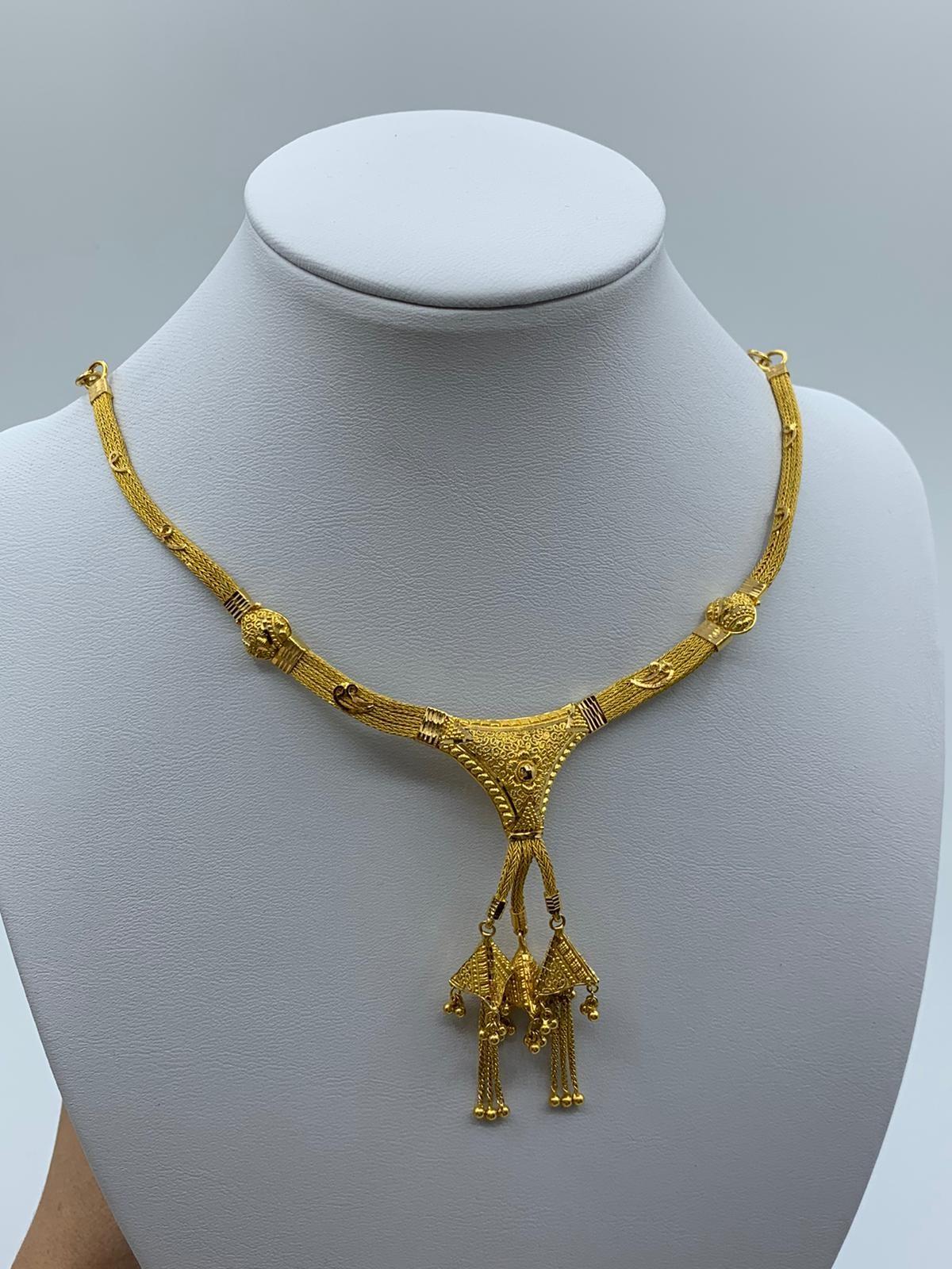 22ct yellow gold necklace, weight 26.6g and 36cm long approx (3-1951 ref) - Image 4 of 6