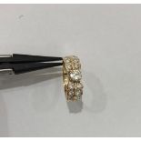 13/14k yellow gold ring with 1.50ct diamonds (top quality), weight 4.6g and size K1/2 (ECN673)