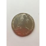 Silver Maria Theresa Thaler coin, fine condition 4cm diameter and weight 28g approx