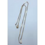 9ct rose gold necklace with yellow gold link bars, weight 3.9g