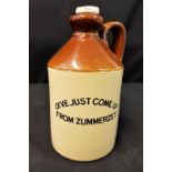 Vintage stoneware cider flagon / bottle. H 18cm x W 9cm