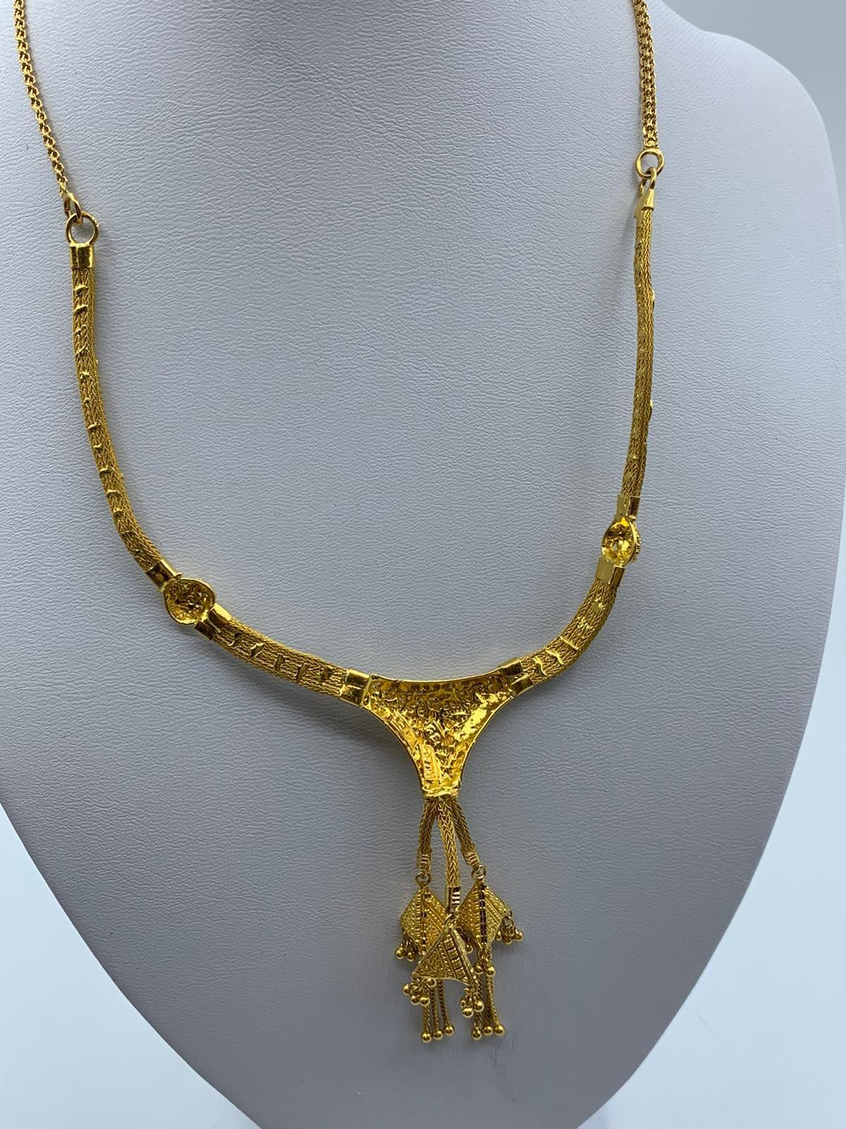 22ct yellow gold necklace, weight 26.6g and 36cm long approx (3-1951 ref) - Image 2 of 6