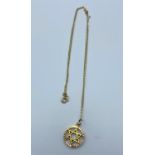 Modern designed 9ct gold 'Star of David' on a 44cm long 9ct gold necklace, weight 2.7g approx