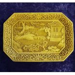 Lacquer Chinese tray, signed 17cm x 24cm