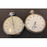 Breitling vintage 1/5 stopwatch + SILVER pocket watch (2)