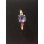 Hallmarked 9ct Gold Tanzanite Ring. Size O