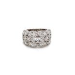 18K White Gold Ring with 233 Round Brilliant Diamonds (1.85CT D-F/VVS-VS), weight 9.3g and size N (