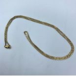 A 9ct flat linked yellow Gold Necklace, weight 5g and 18cm long approx