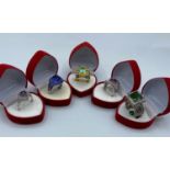 Five Boxed Dress Rings Marked "925" with Gems in Various Sizes (5)