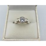 Silver Ring with CZ centre stone, weight 3.7g and size M