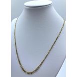 9K Yellow Gold Link Necklace, weight 2.9g and 45cm long approx
